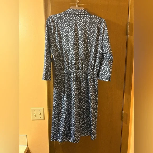 Gretchen Scott Designs Twist & Shout navy & blue printed knee length dress - Picture 3 of 6